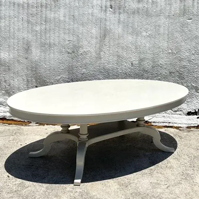 Mid 20th Century Vintage Regency Painted Duncan Phyfe Dining Table - Back view