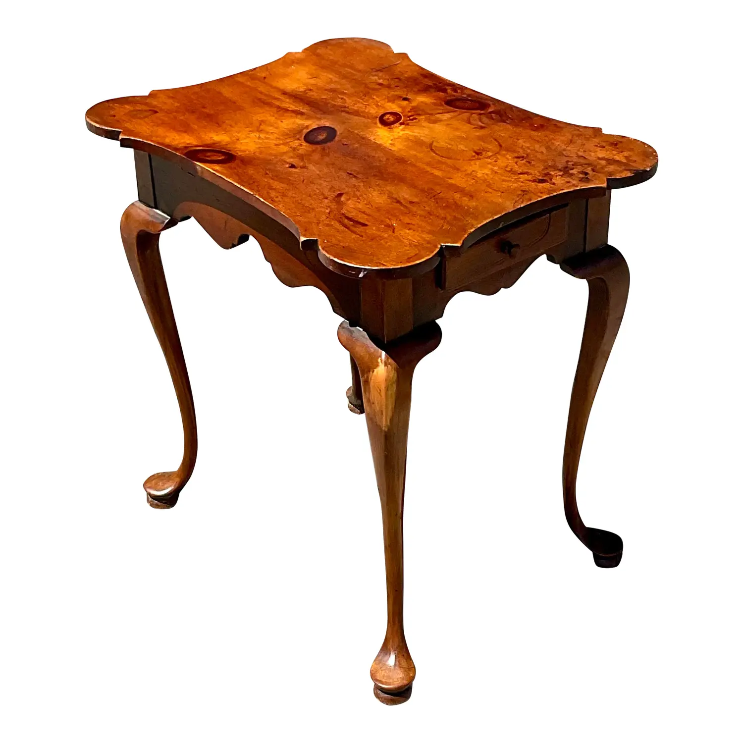 Mid 20th Century Vintage Traditional Knotty Pine Side Table