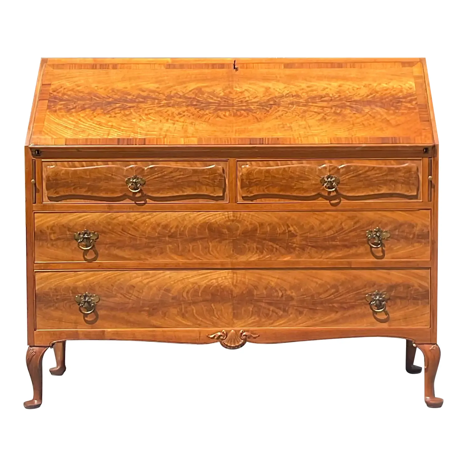 Mid 20th Century Vintage Traditional Royal Furniture Drop Top Writing Desk