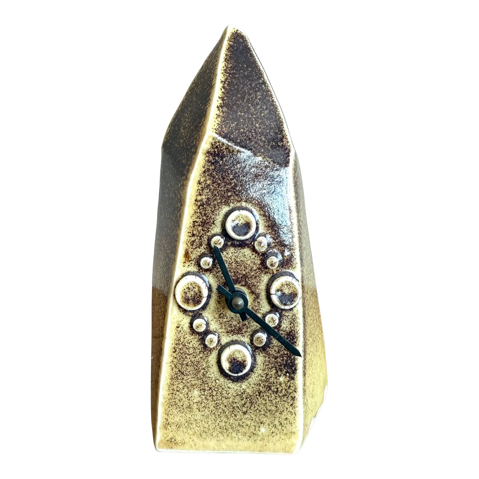 Mid-Century Boho Original Studio Pottery Clock - Detail view