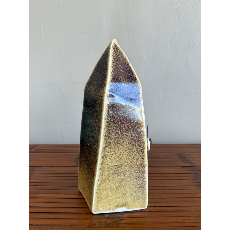 Mid-Century Boho Original Studio Pottery Clock - Side view