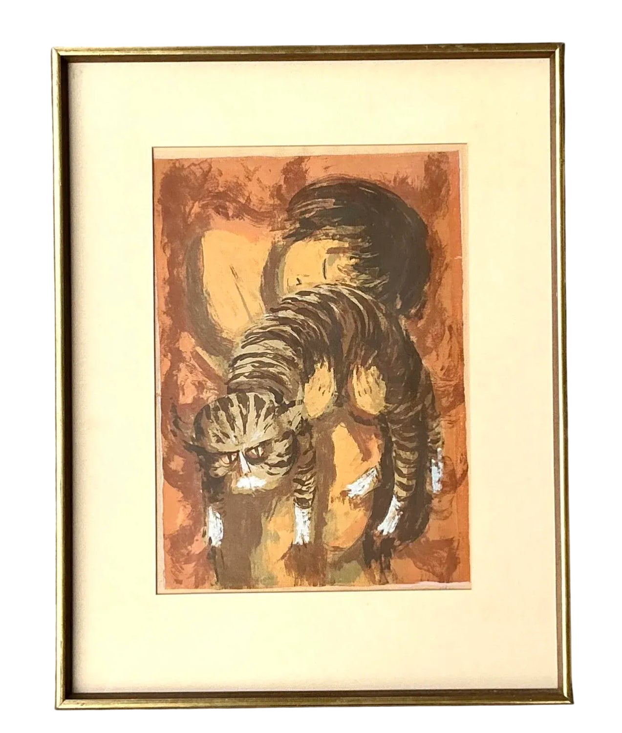 Vintage Boho Signed Original Lithograph on Paper