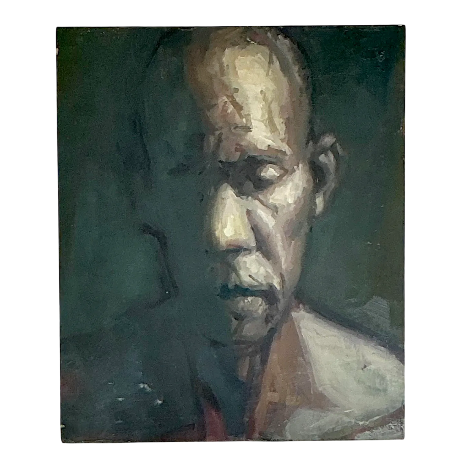 Vintage Boho Abstract Figural Painting on Board