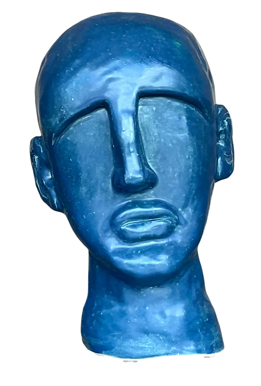 Mid 20th Century Vintage Boho Glazed Ceramic Bust