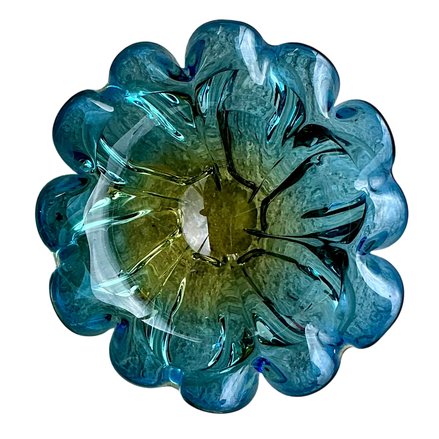 Vintage Italian Blown Glass Bowl After Murano