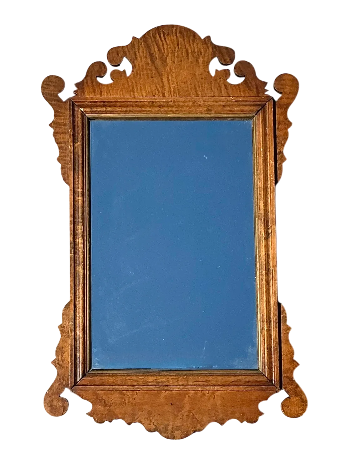 Vintage Chippendale Burl Wood Mirror