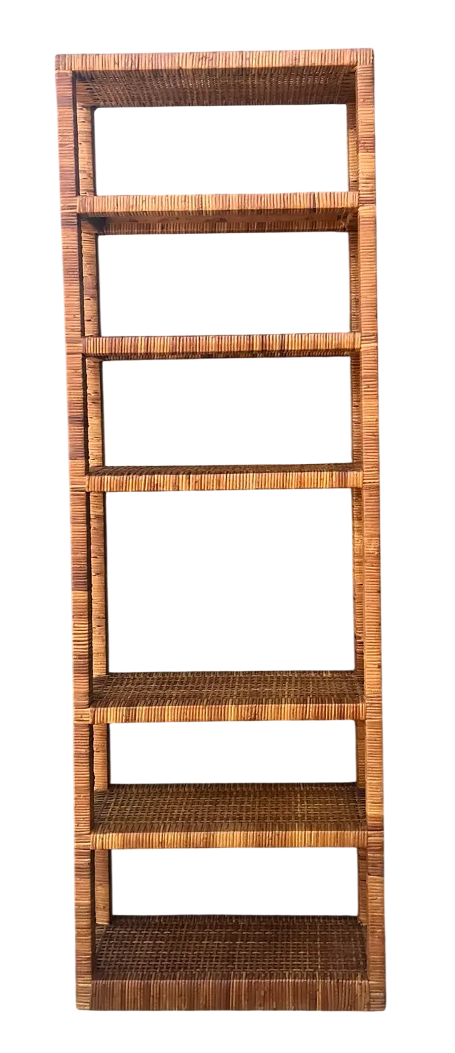 Vintage Wrapped Rattan Etagere - Detail view