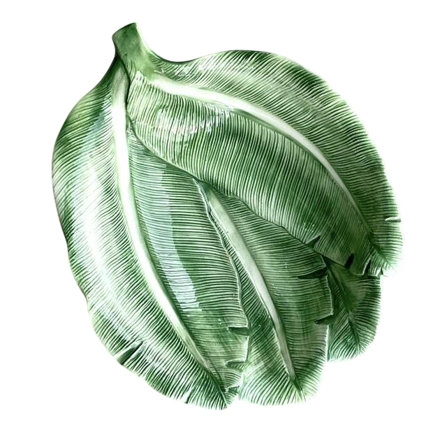 Vintage Italian Coastal Banana Leaf Bowl