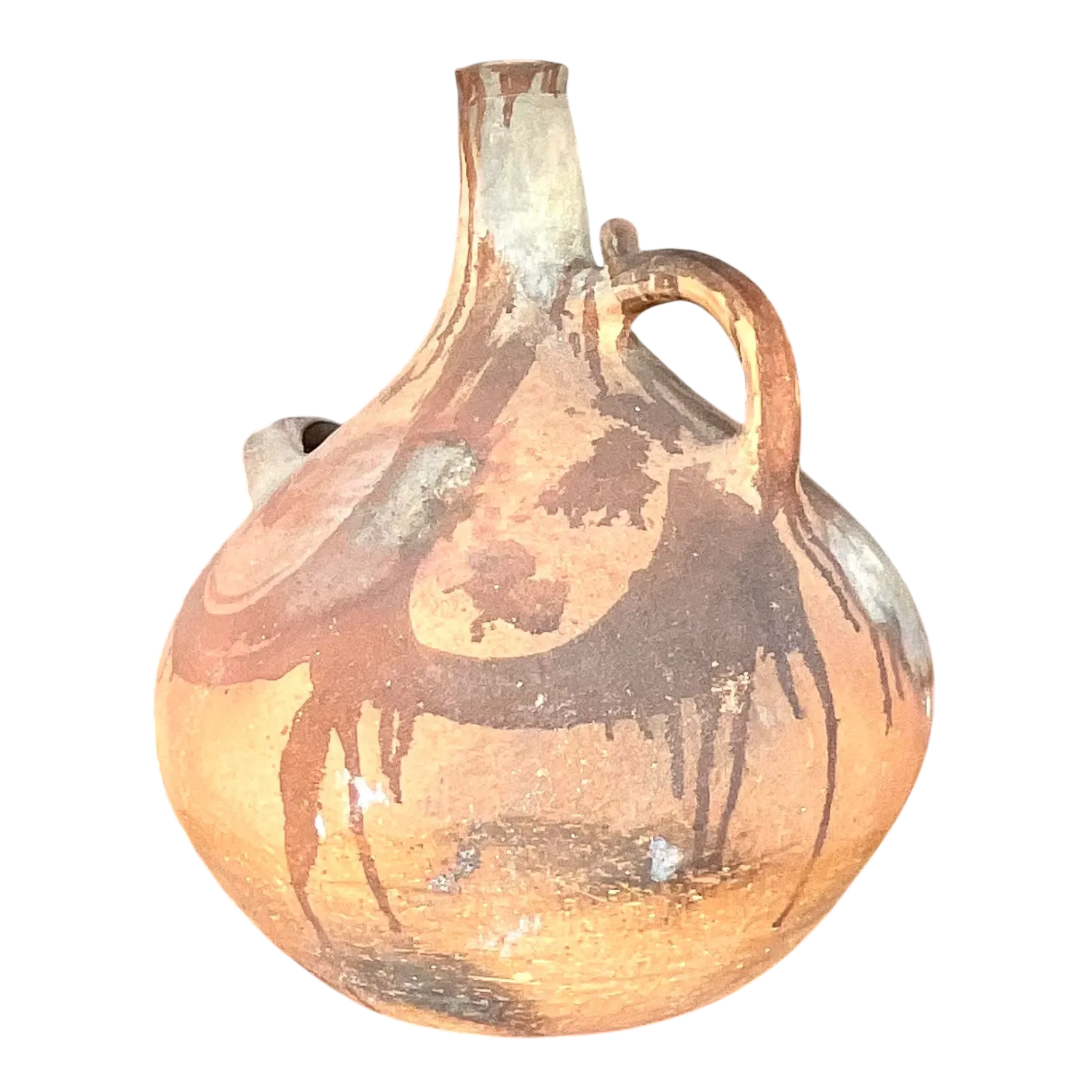 Vintage Monumental Terracotta Painted Urn