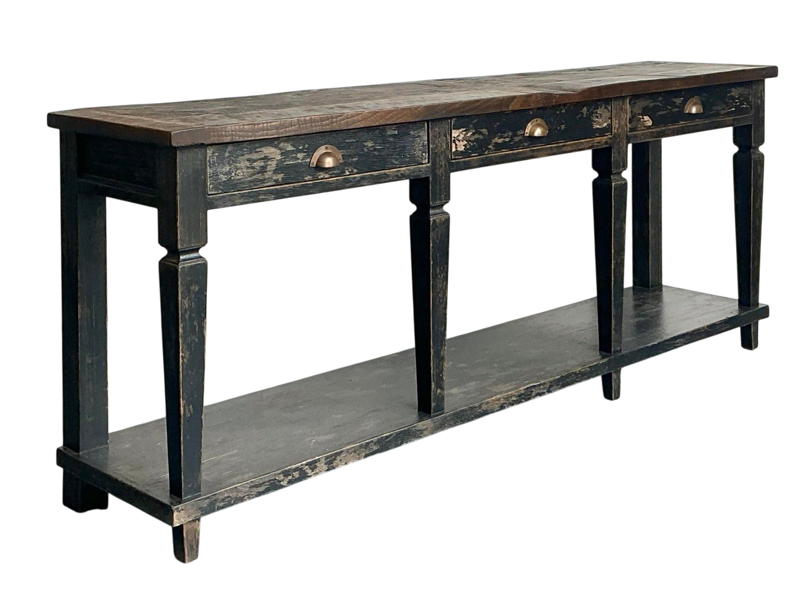 Vintage Patinated Long Console Table