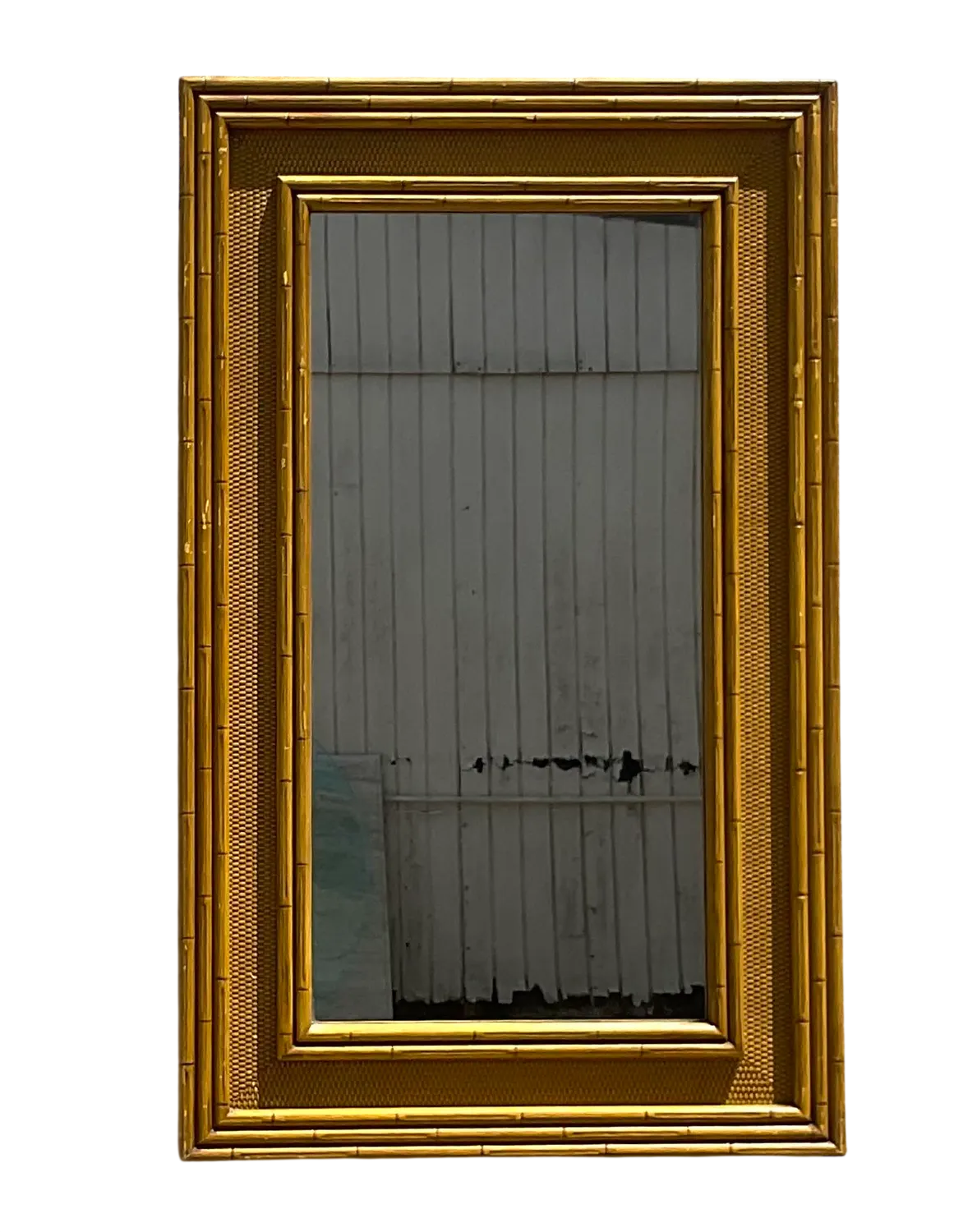 Vintage Coastal Carved Bamboo Mirror