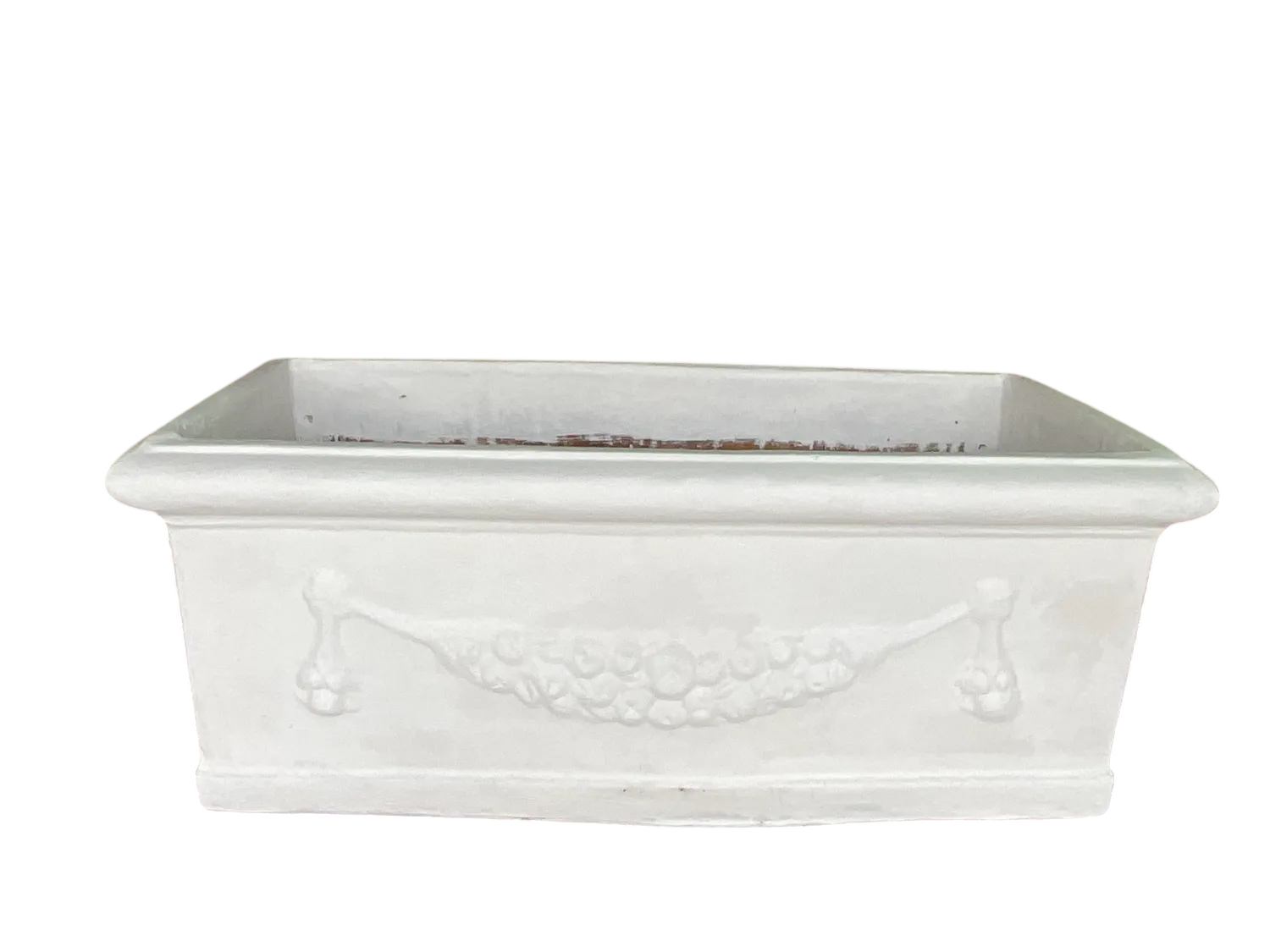 Vintage Coastal Cast Concrete Long Planter