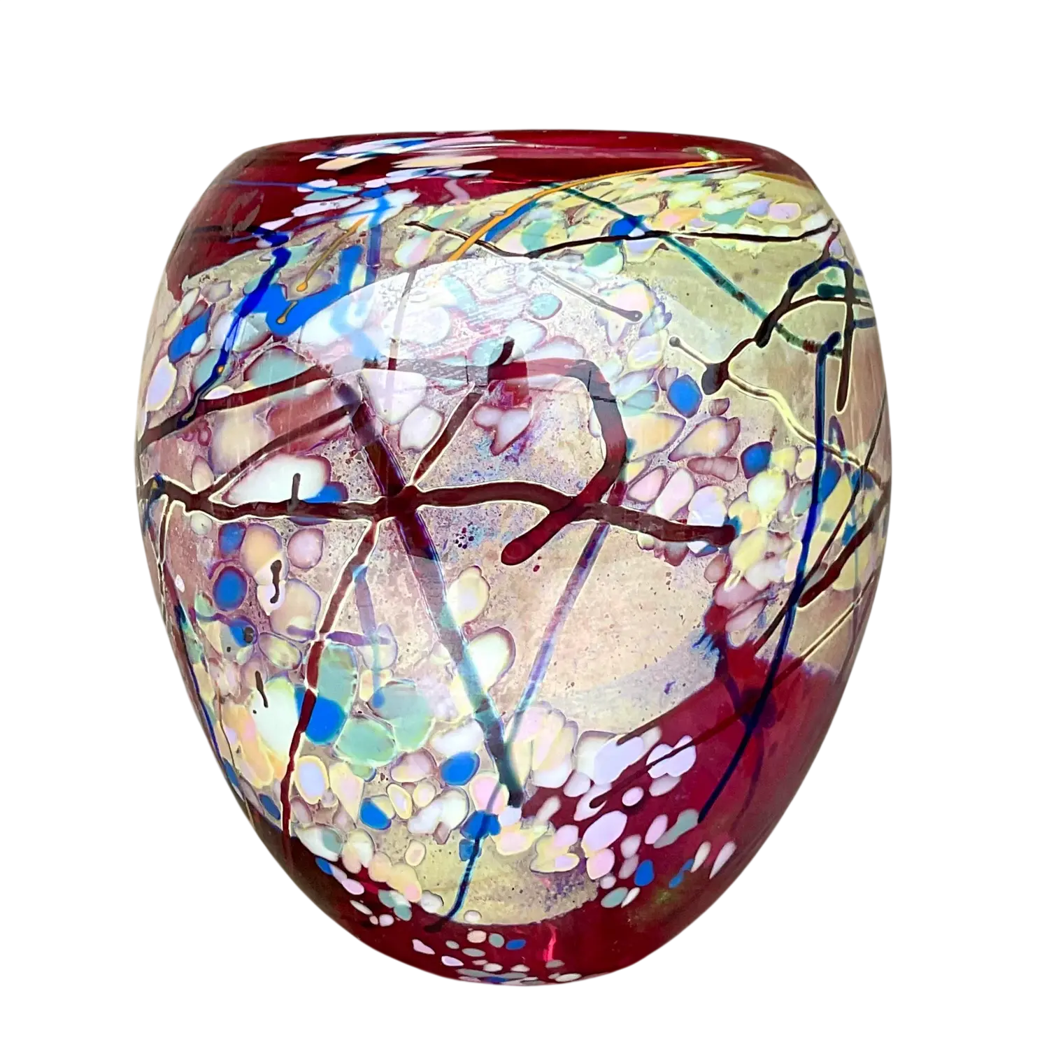 Vintage Boho Blown Glass Vase