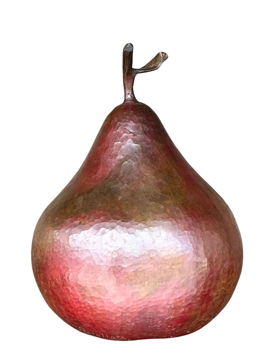 Vintage Boho Monumental Hand Hammered Copper Pear