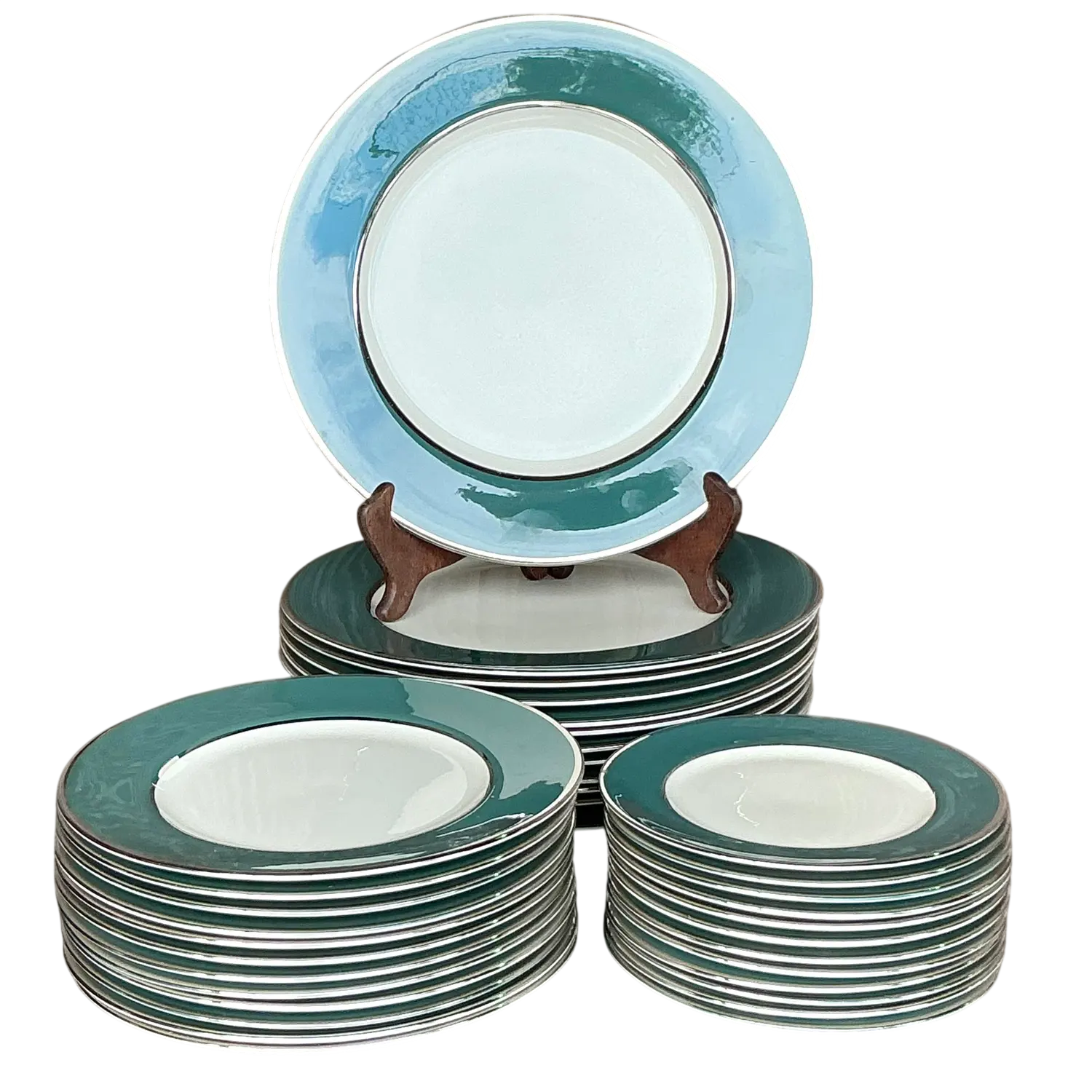 Vintage Boho Carole Stupell Jade Band China - Set of 36