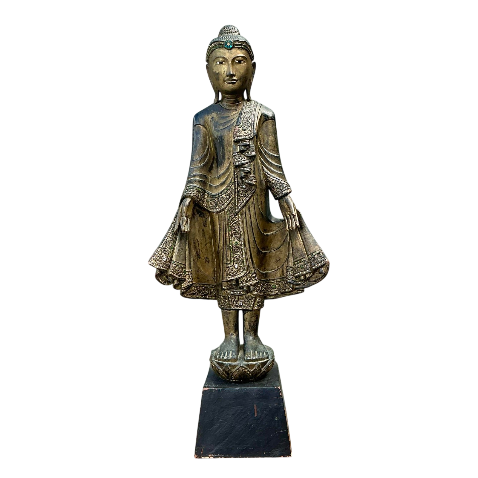 Vintage Gilt Tipped Bejeweled Buddah