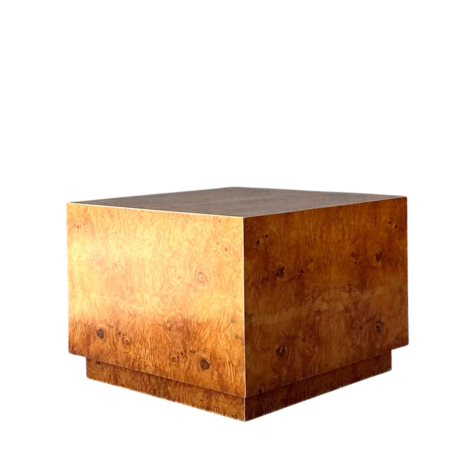Vintage Book Matched Burl Wood Table
