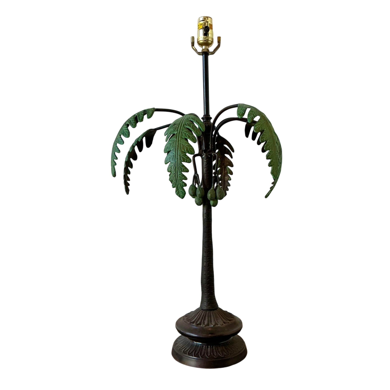 Vintage Bronze Palm Tree Lamp