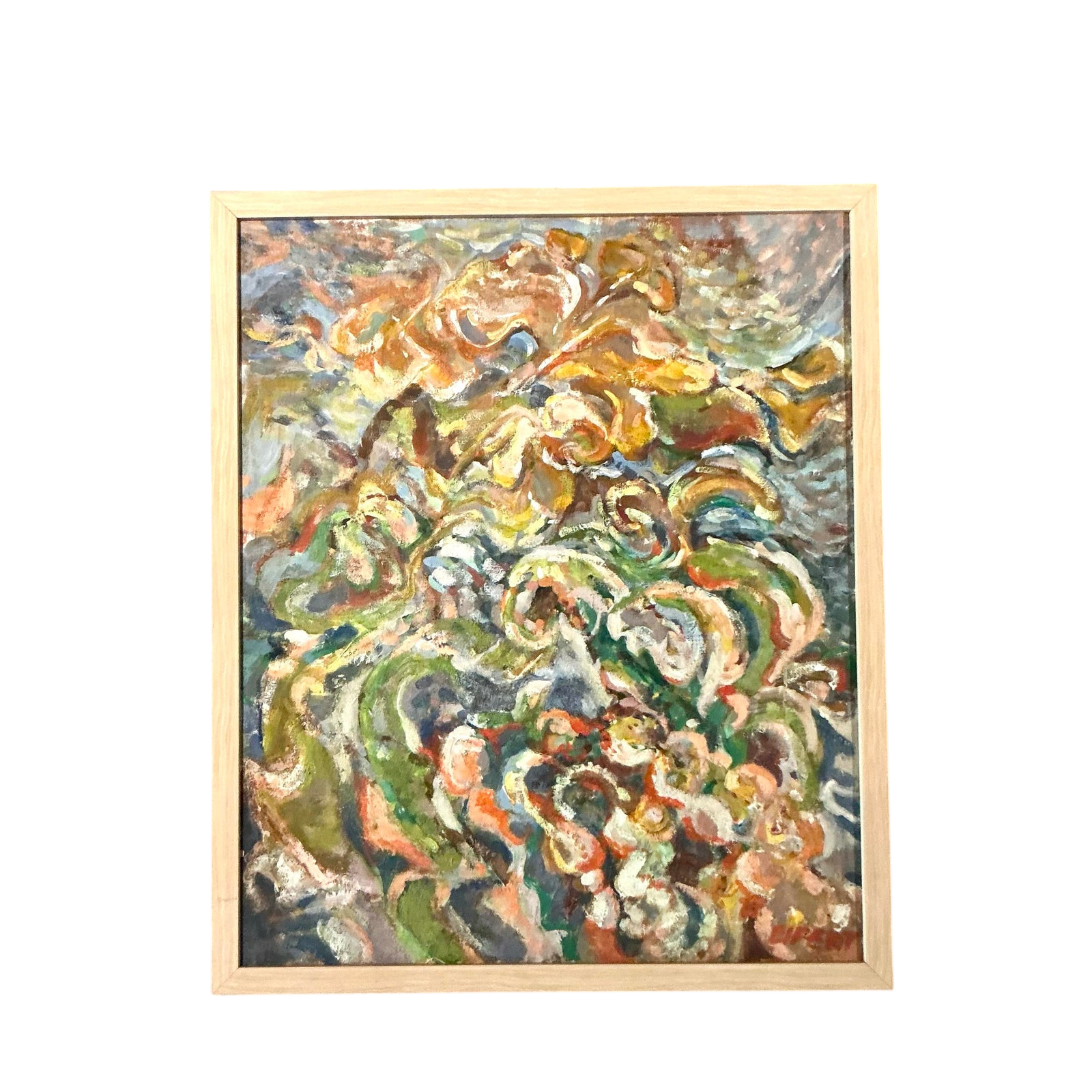 Vintage Boho Original Abstract Oil on Canvas
