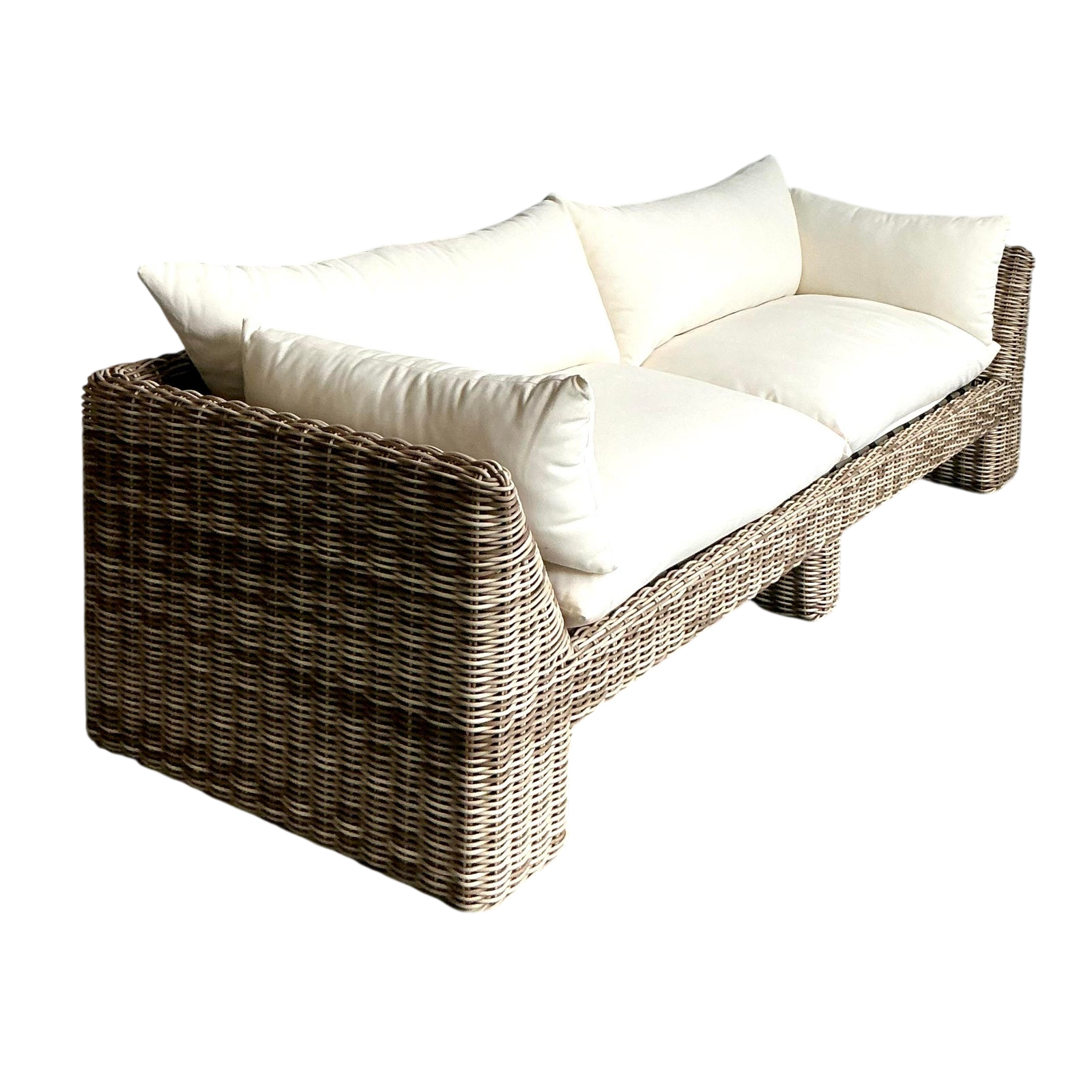 Vintage Boho Holt Woven Resin Rattan Outdoor Sofa