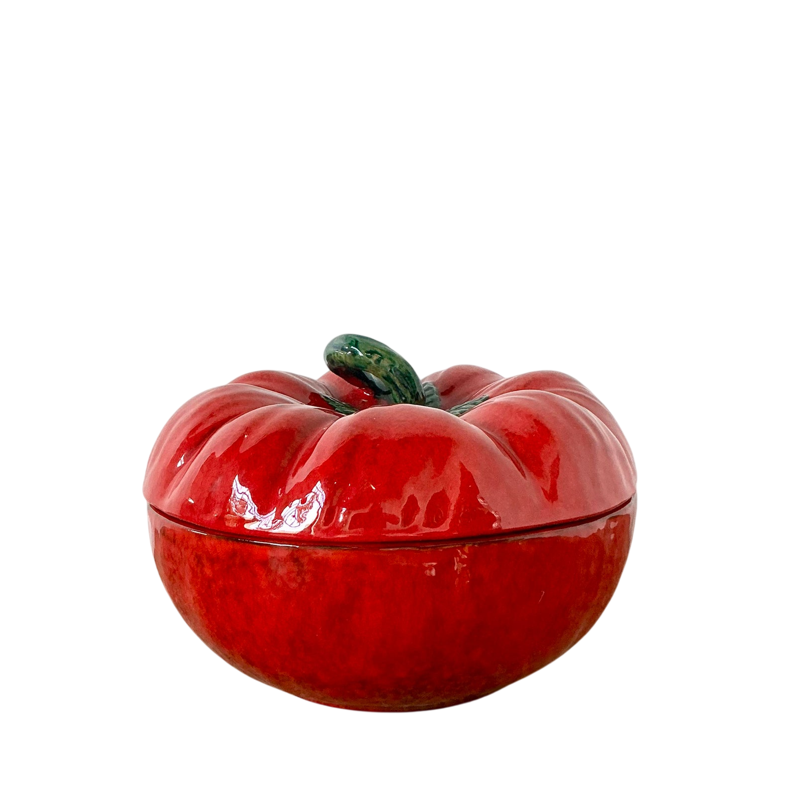 Vintage 1960s Italian Glazed Ceramic Tomato Tureen