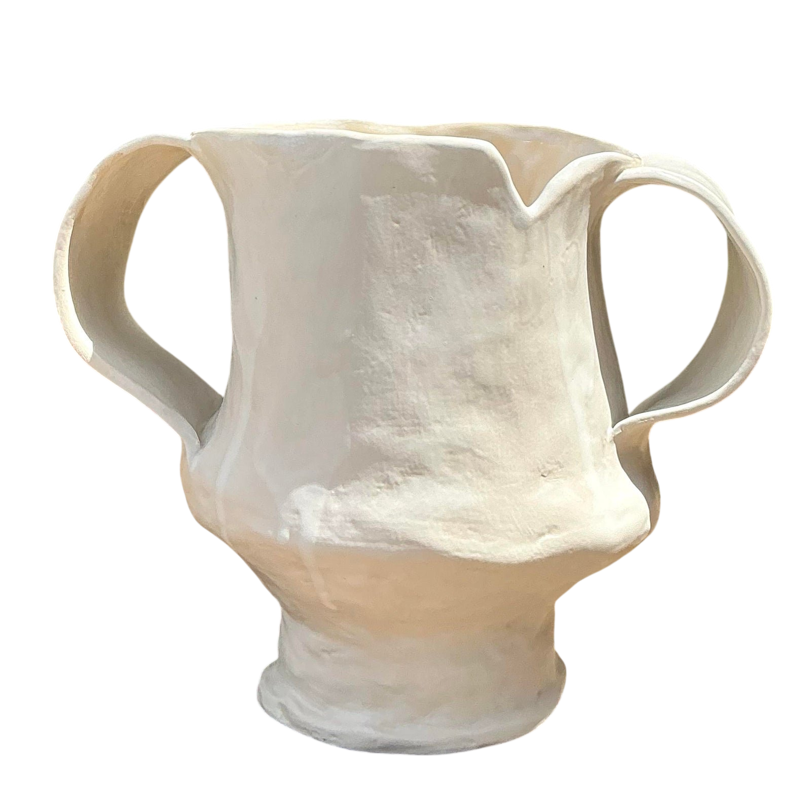 Vintage Original Slab Built Notched Pottery Vase