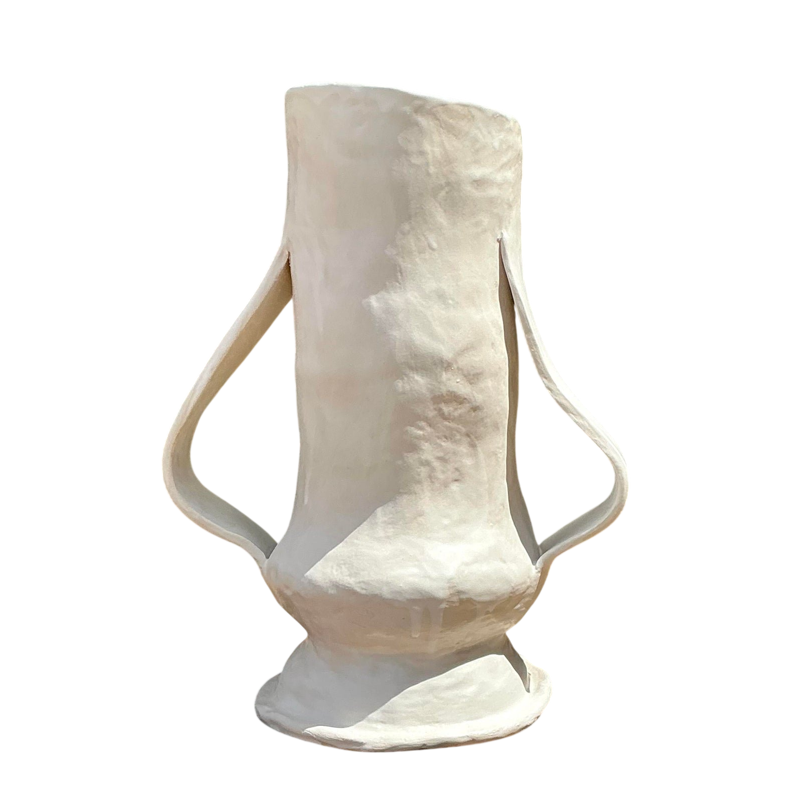 Vintage Slab Built Low Handle Vase