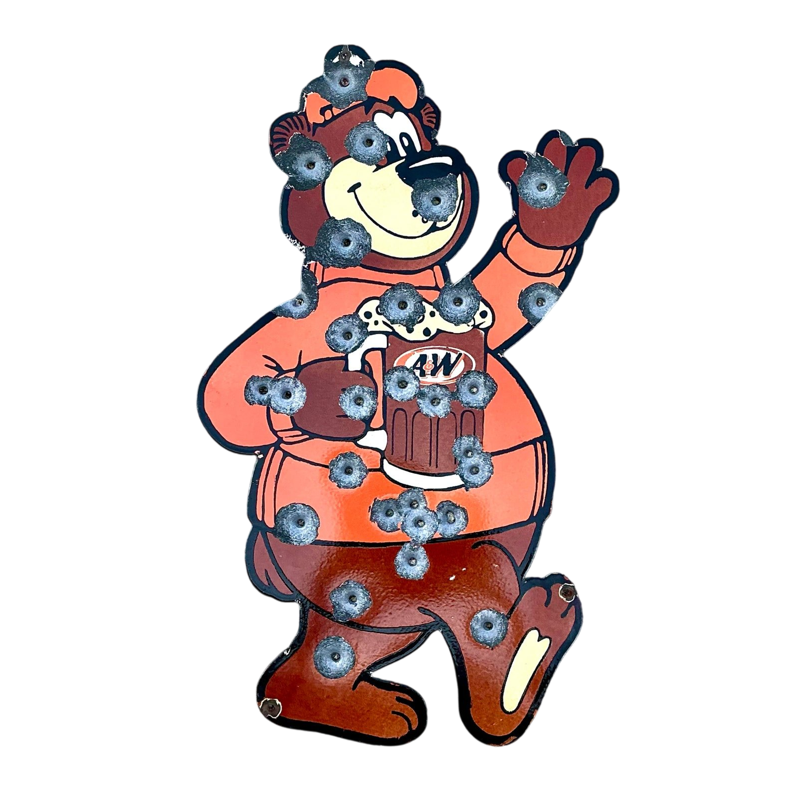 Vintage Bullet Hole Bear Wall Sculpture