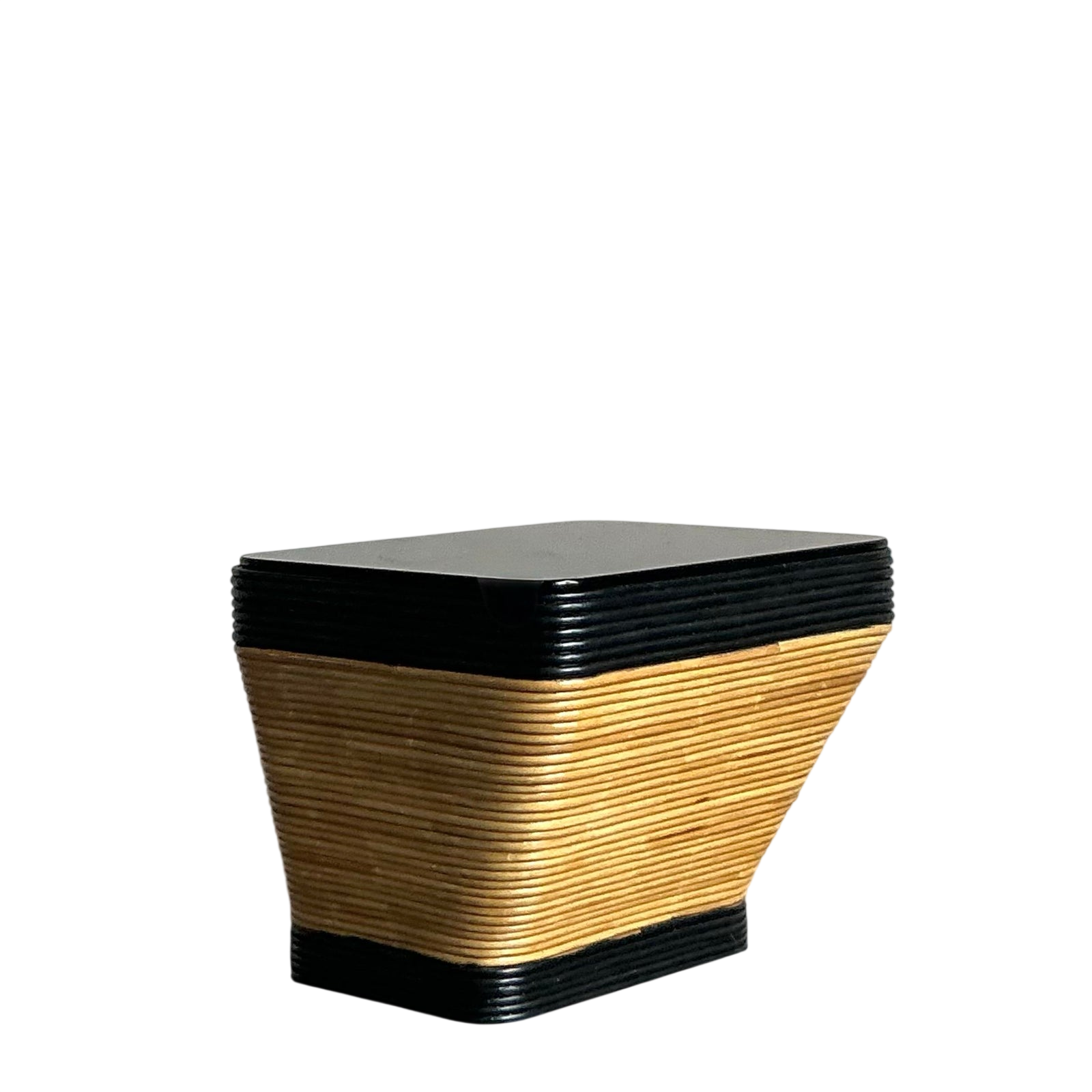 Vintage Boho Stacked Pencil Reed Side Table