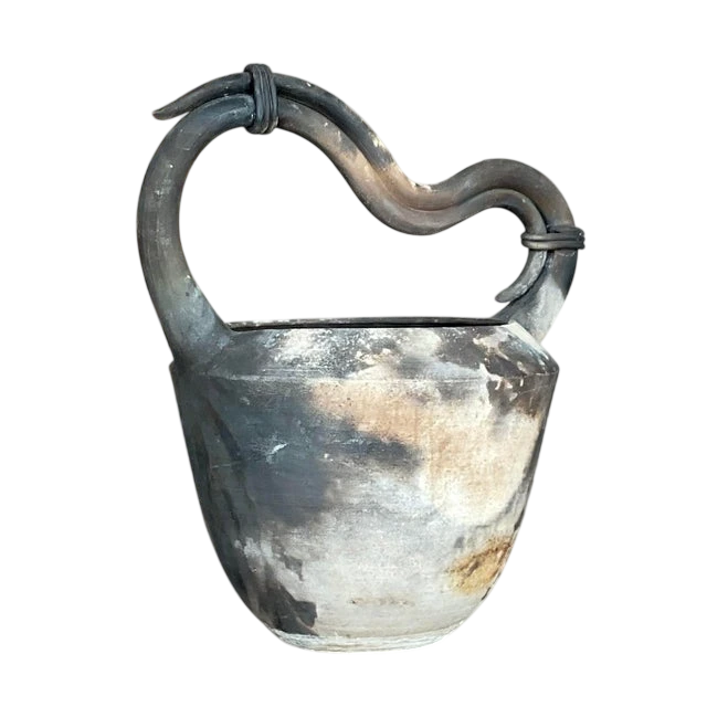 Vintage Boho Raku Fired Vase - Detail view