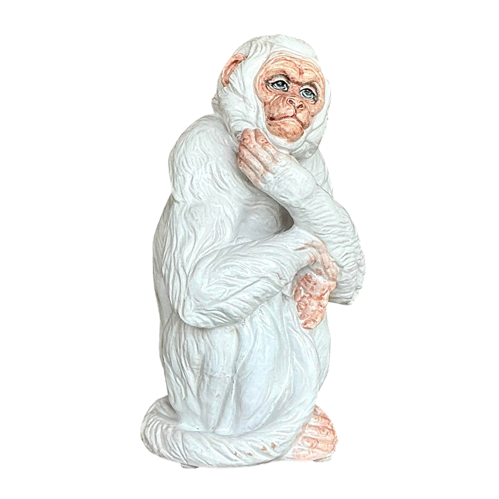 Vintage Italian Glazed Ceramic Monkey - Detail view