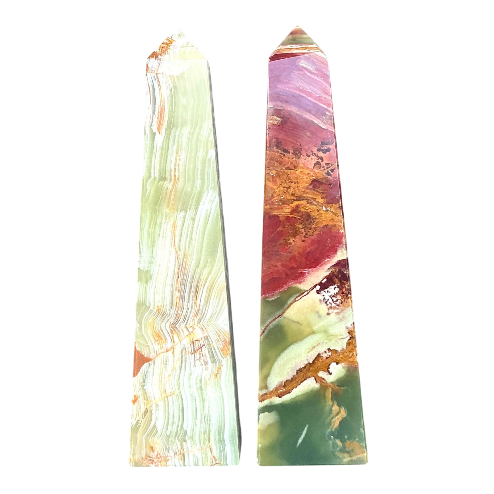 Vintage Boho Onyx Obelisks - A Pair - Detail view
