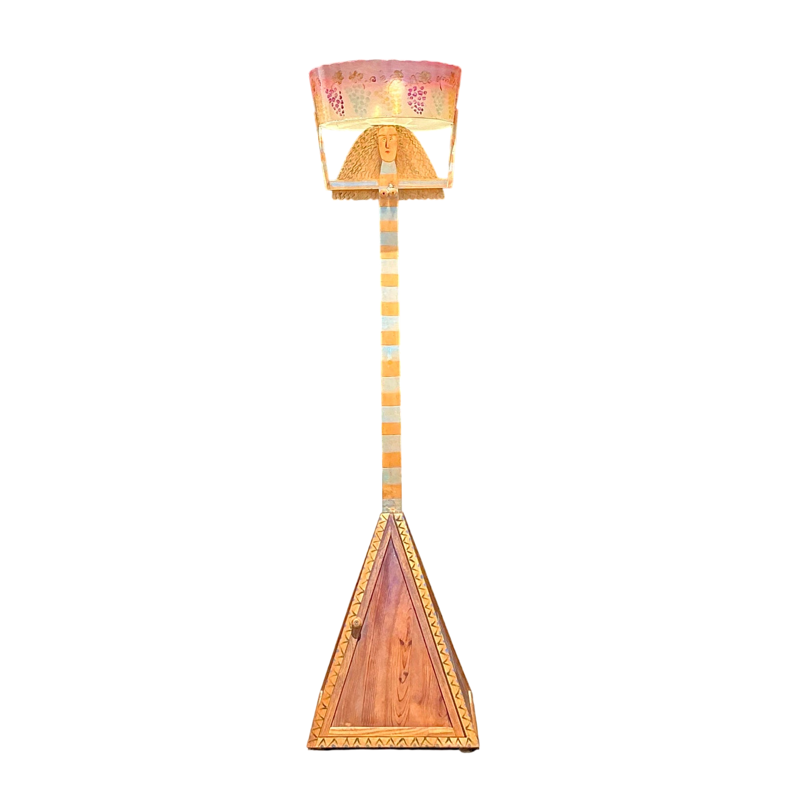 Vintage Boho Hand Painted Female Floor Lamp - Detail view