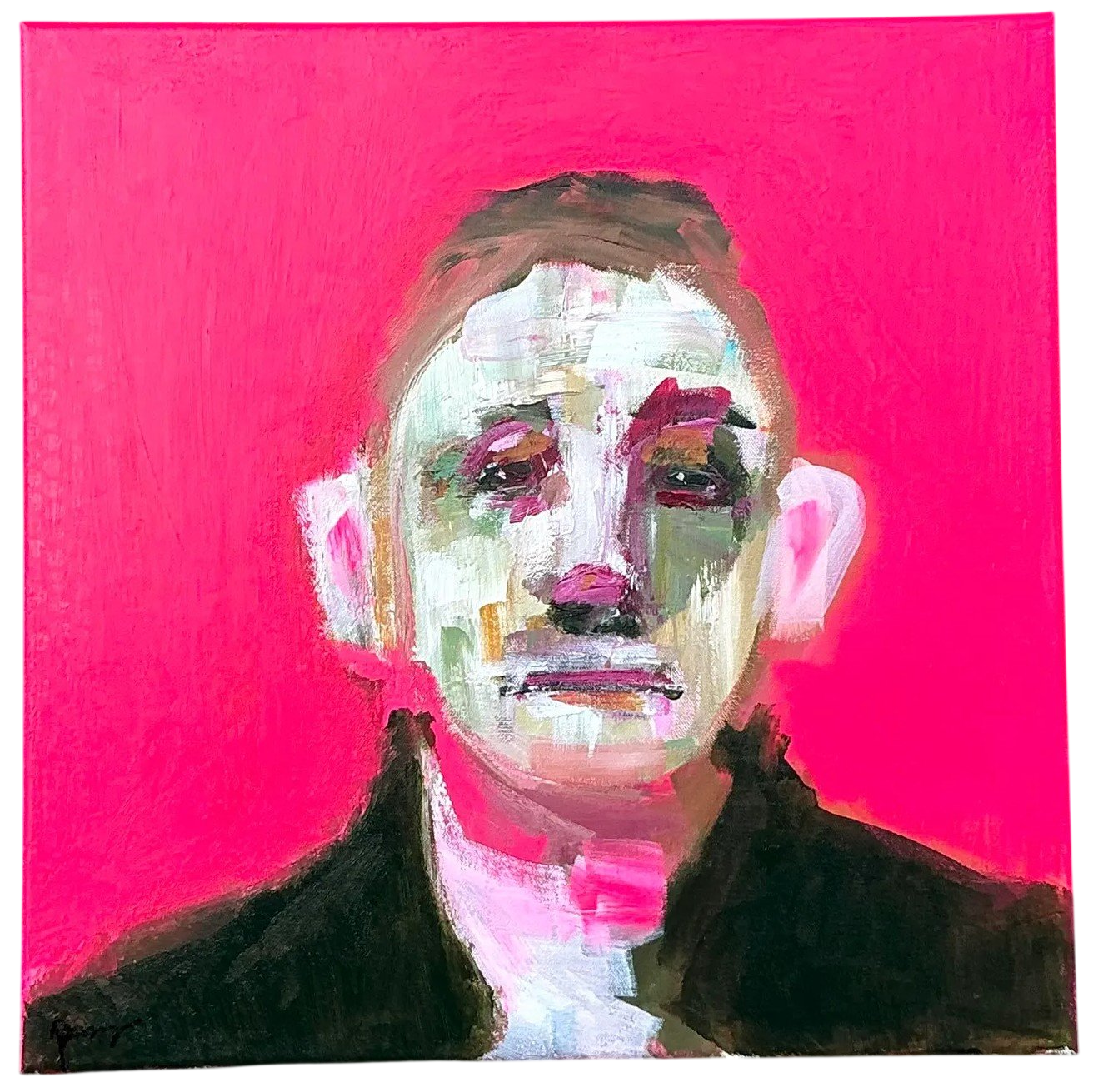 Vintage Boho Original Abstract Oil Portrait Painting on Canvas