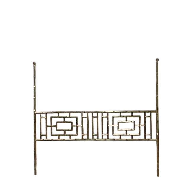 Vintage Boho Gilt Metal King Headboard - Detail view