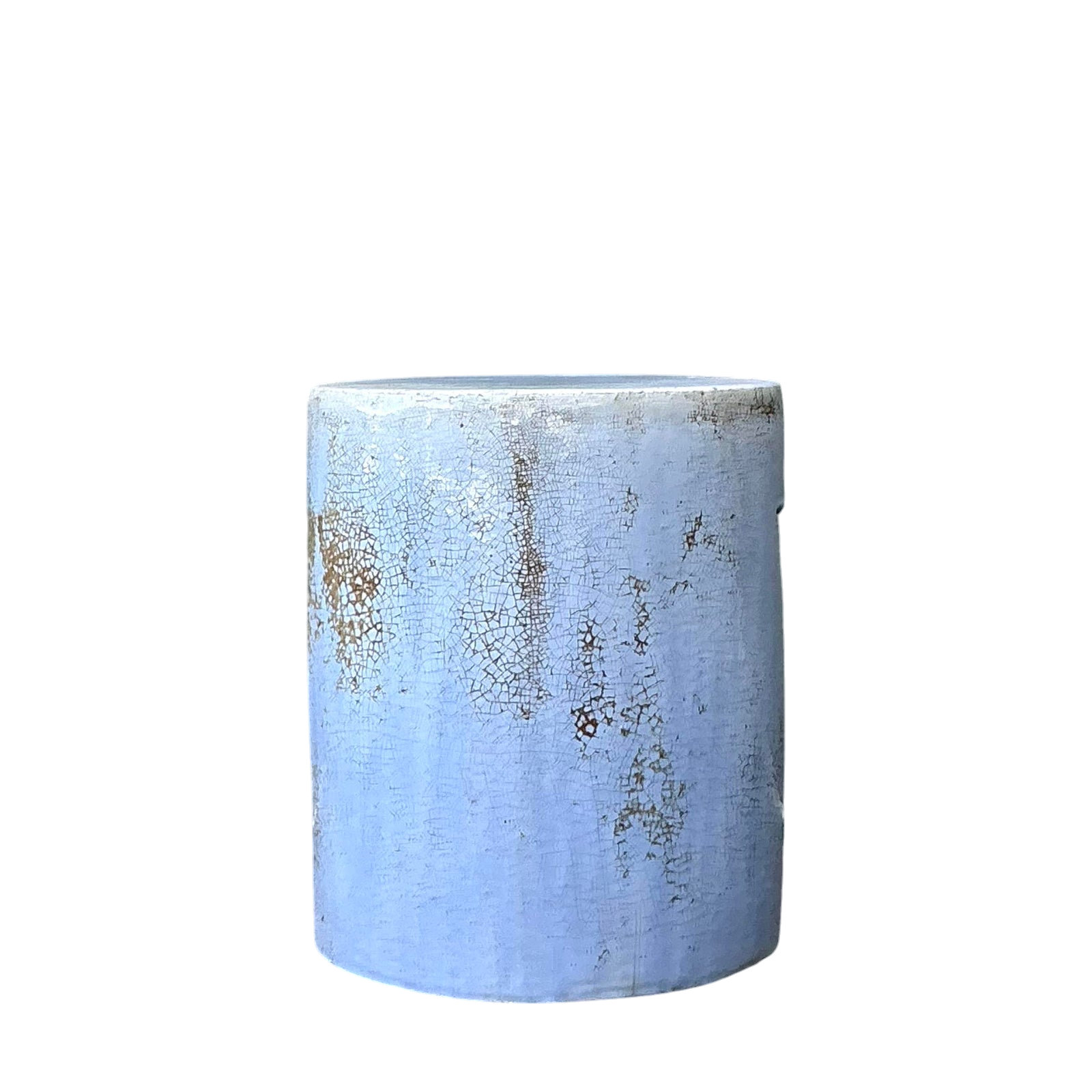 Vintage Boho Crackle Glaze Low Stool
