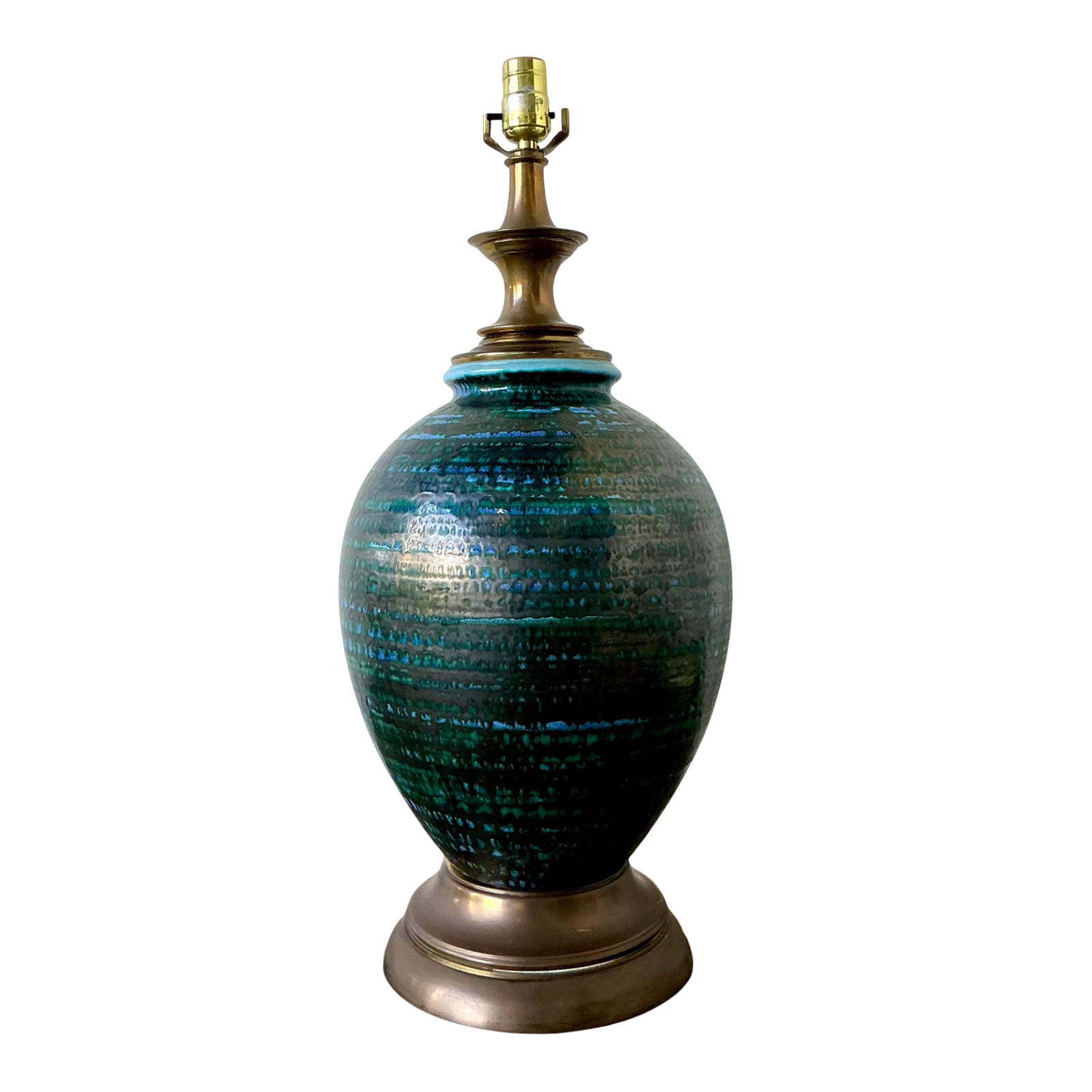 Vintage MCM Glazed Ceramic Lamp