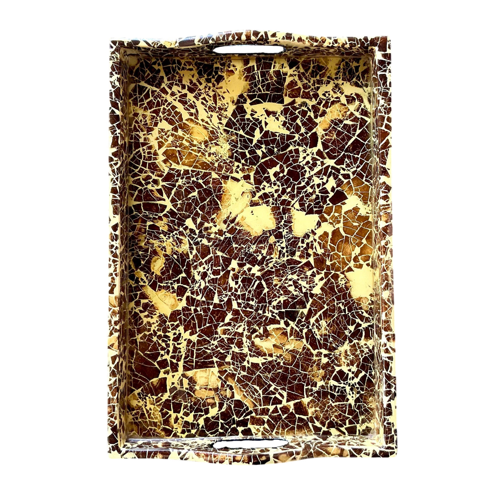 Vintage Boho Lacquered Coconut Shell Tray