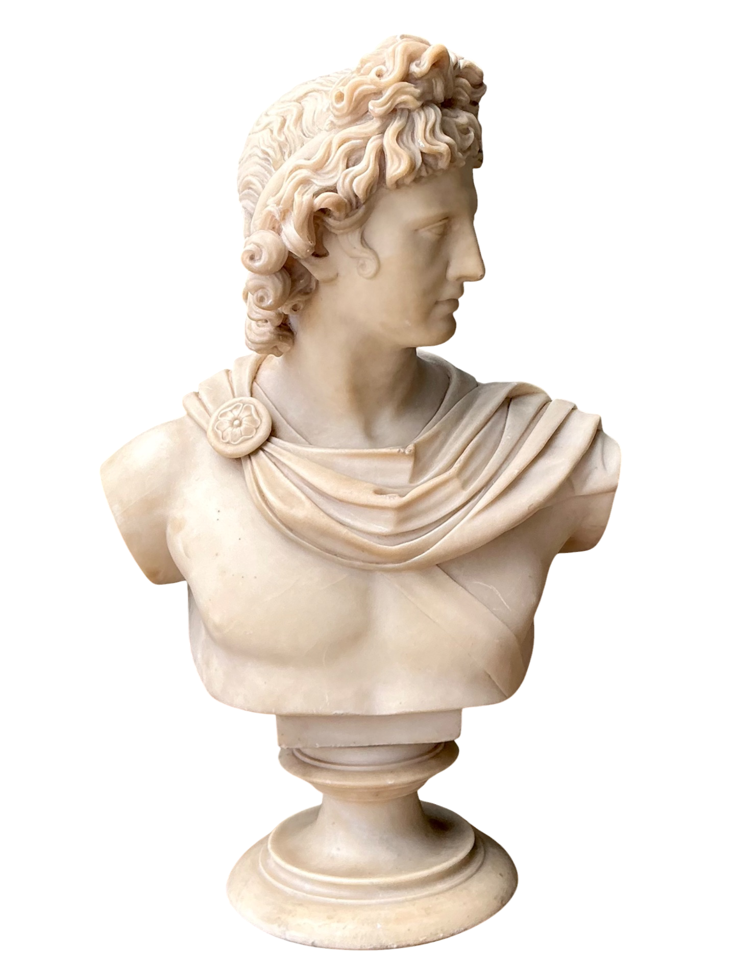 Vintage Grand Tour Alabaster Bust Of Apollo