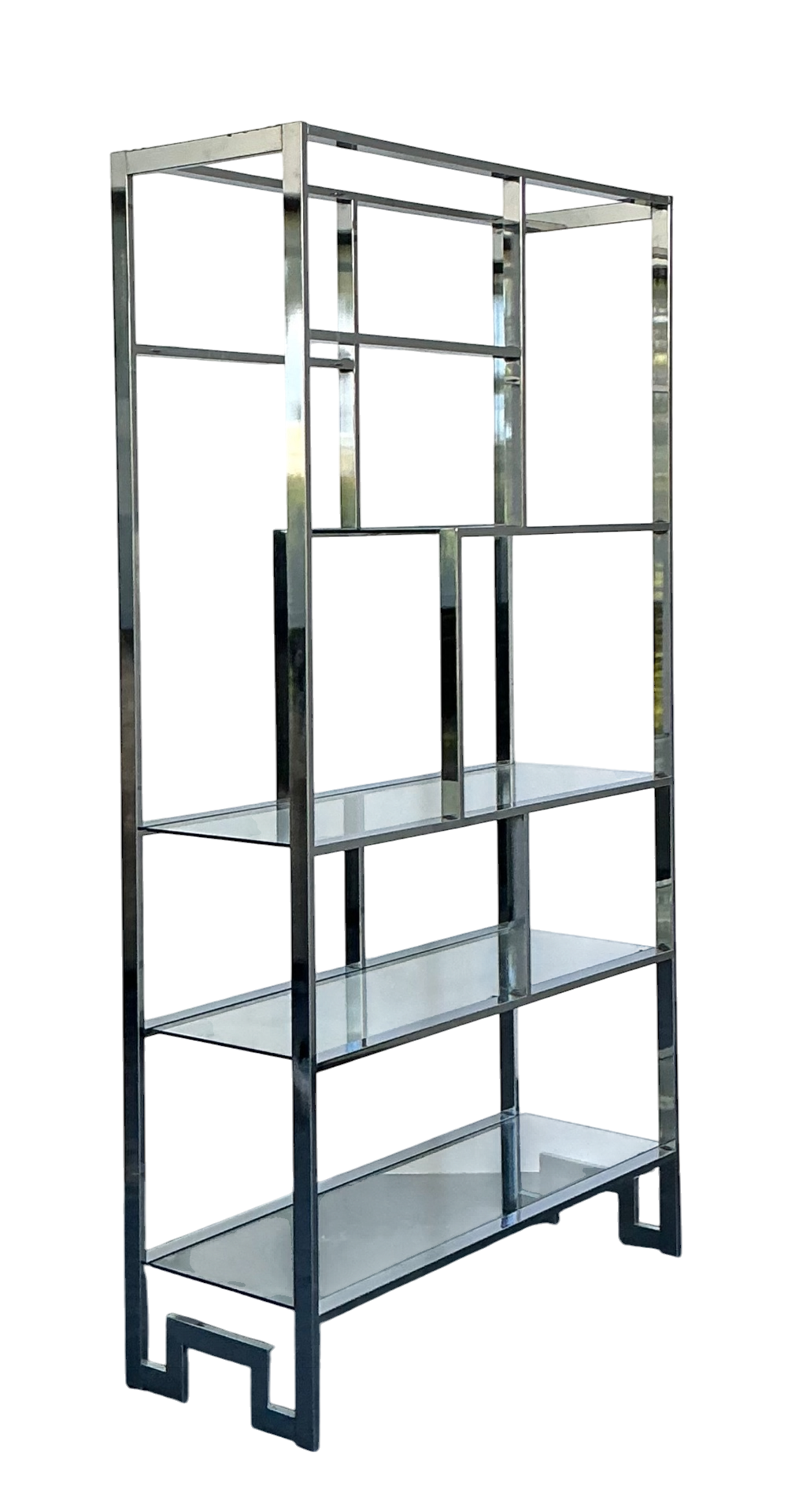 Vintage Chrome And Glass Etagere After Milo Baughman