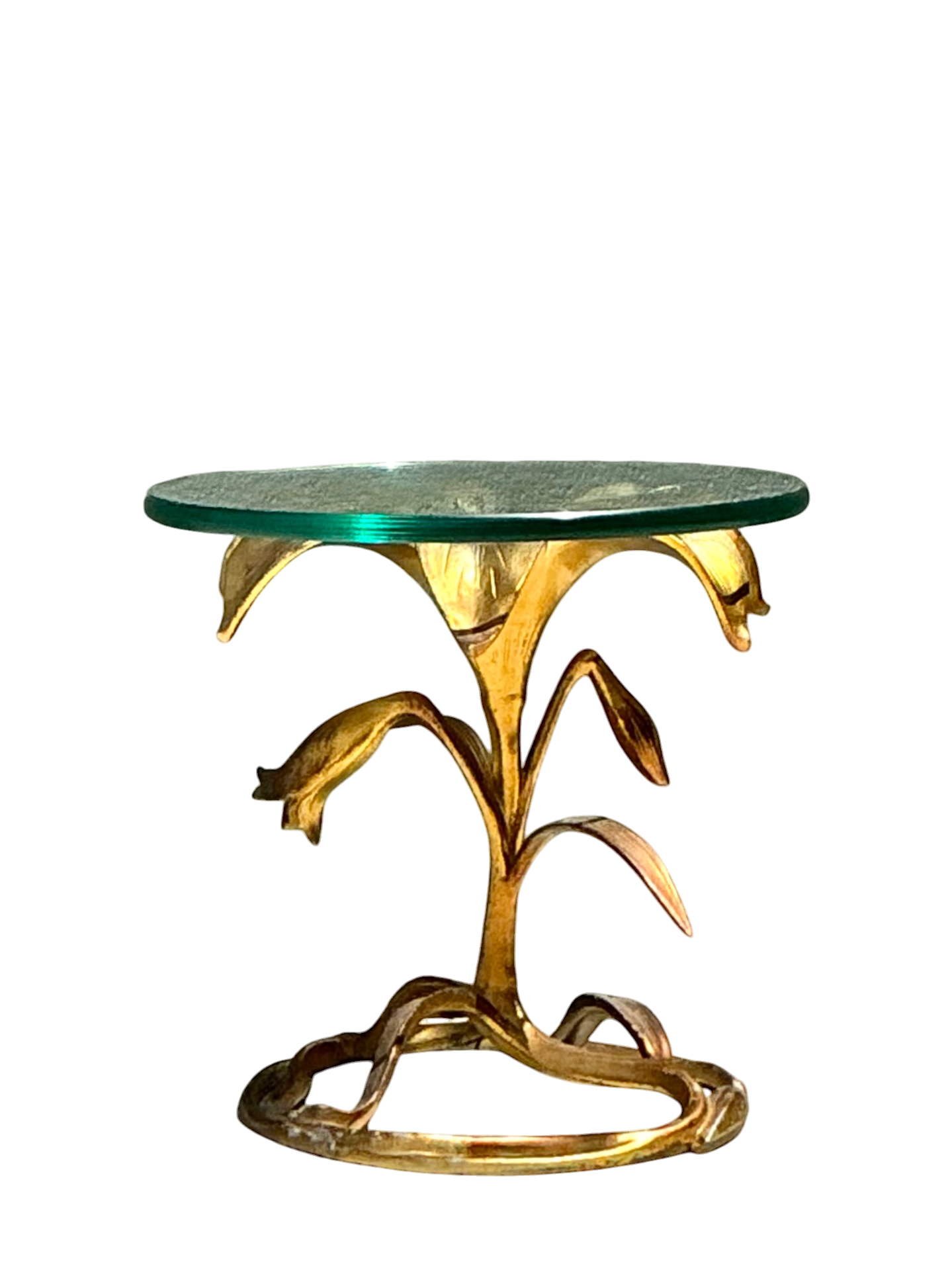 Vintage Arthur Court Gilt Lily Side Table 