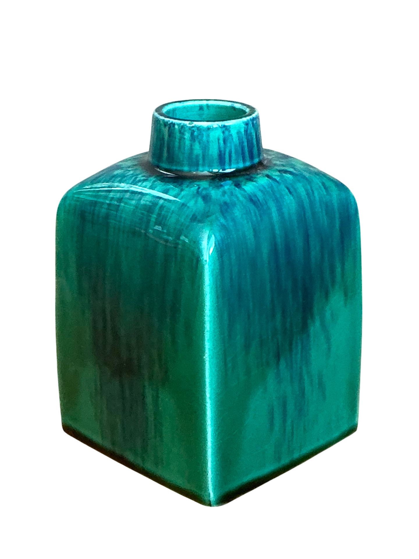 Vintage Turquoise Glazed Ceramic Vase