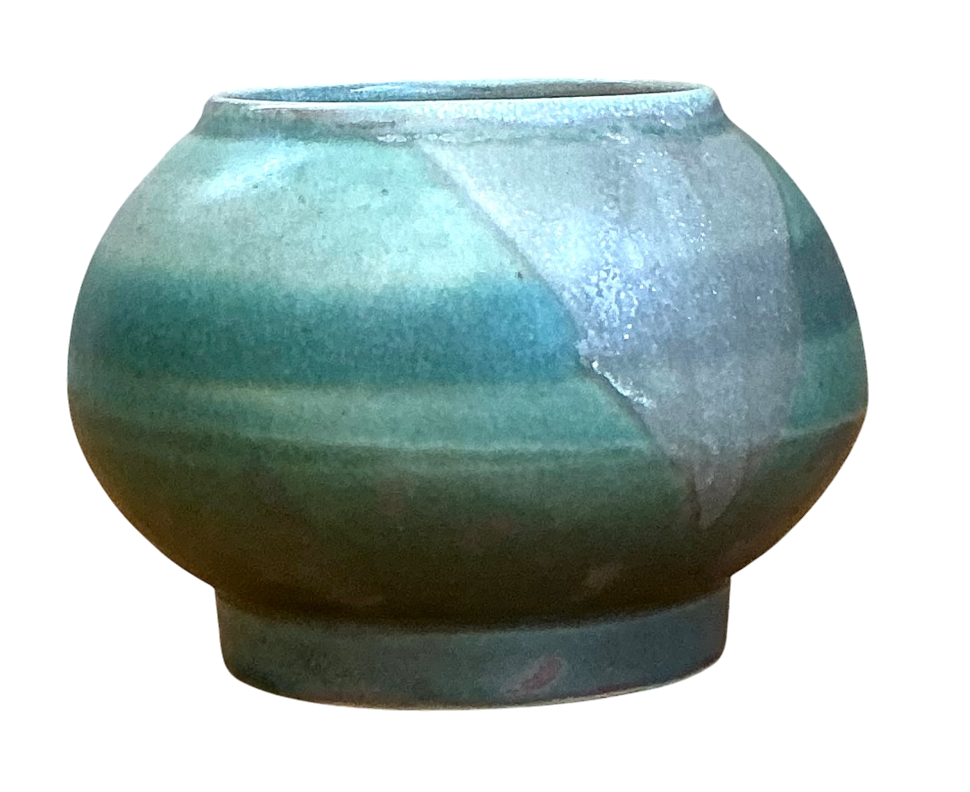Vintage Turquoise Glazed Ceramic Vase