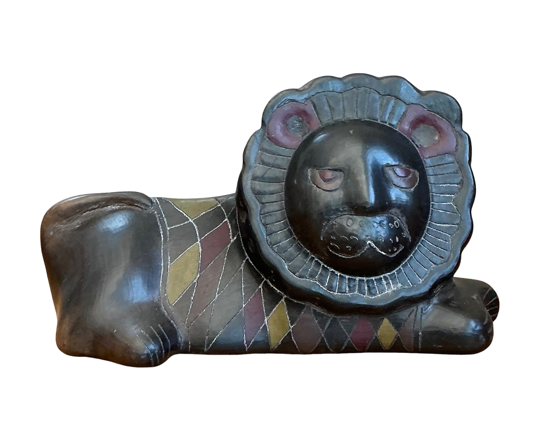 Vintage Handcrafted Ceramic Lion Sculpture