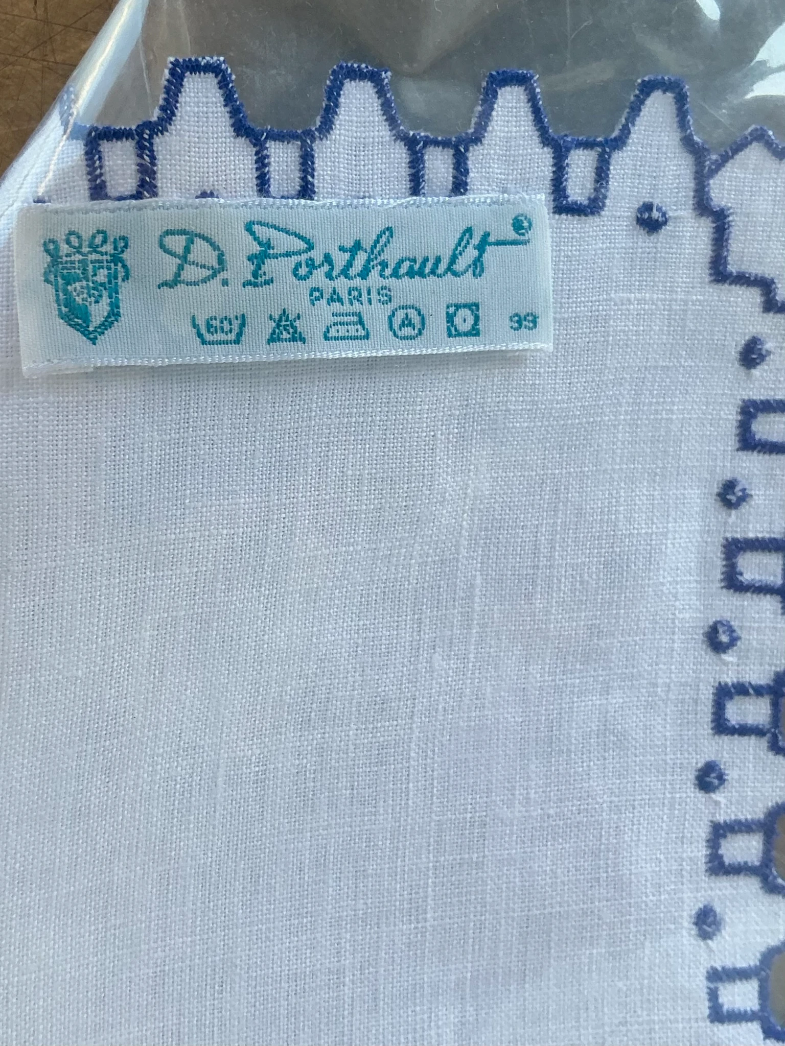 Regency Embroidered D. Porthault Paris Placemat And Napkin - Set Of 6 - Back view
