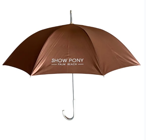 SHOWPONY Exclusive Chrome Handled Logo Umbrella - Detail view