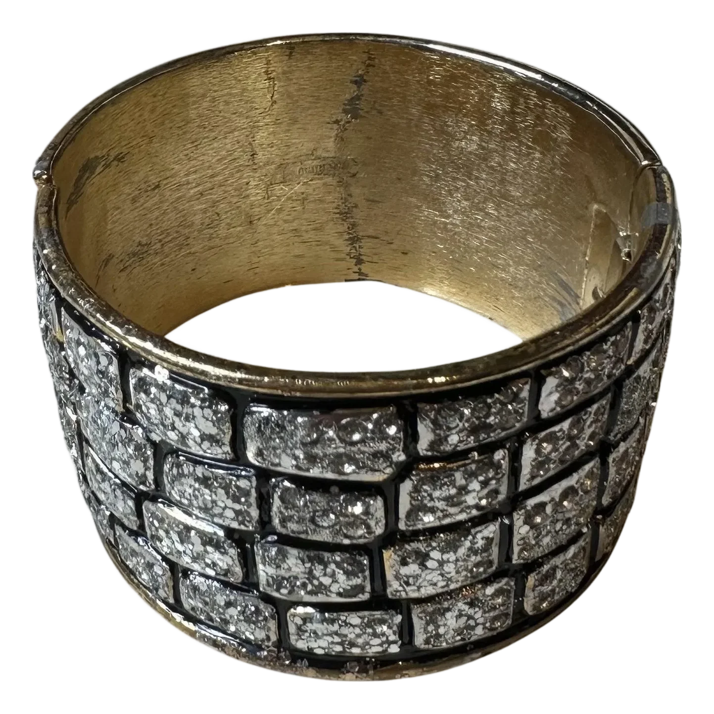 Valentino Golden Glitter Brick Cuff - Detail view