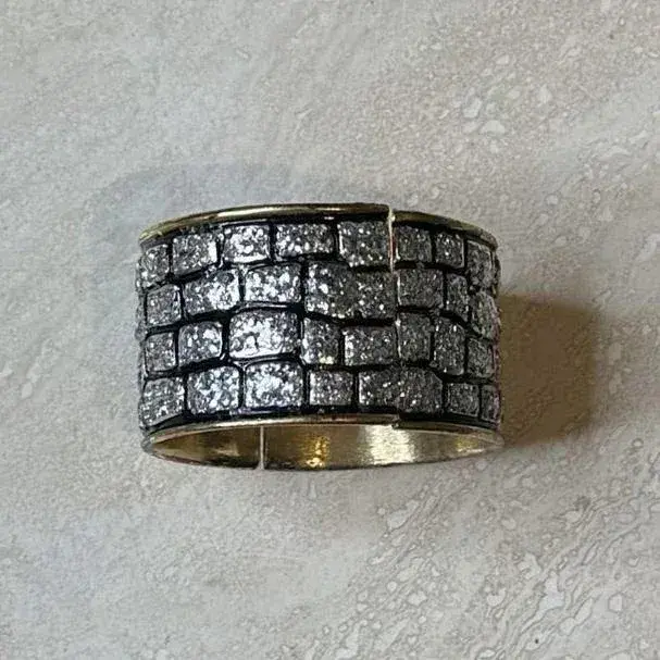 Valentino Golden Glitter Brick Cuff - Side view