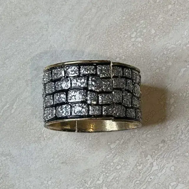 Valentino Golden Glitter Brick Cuff - Top view