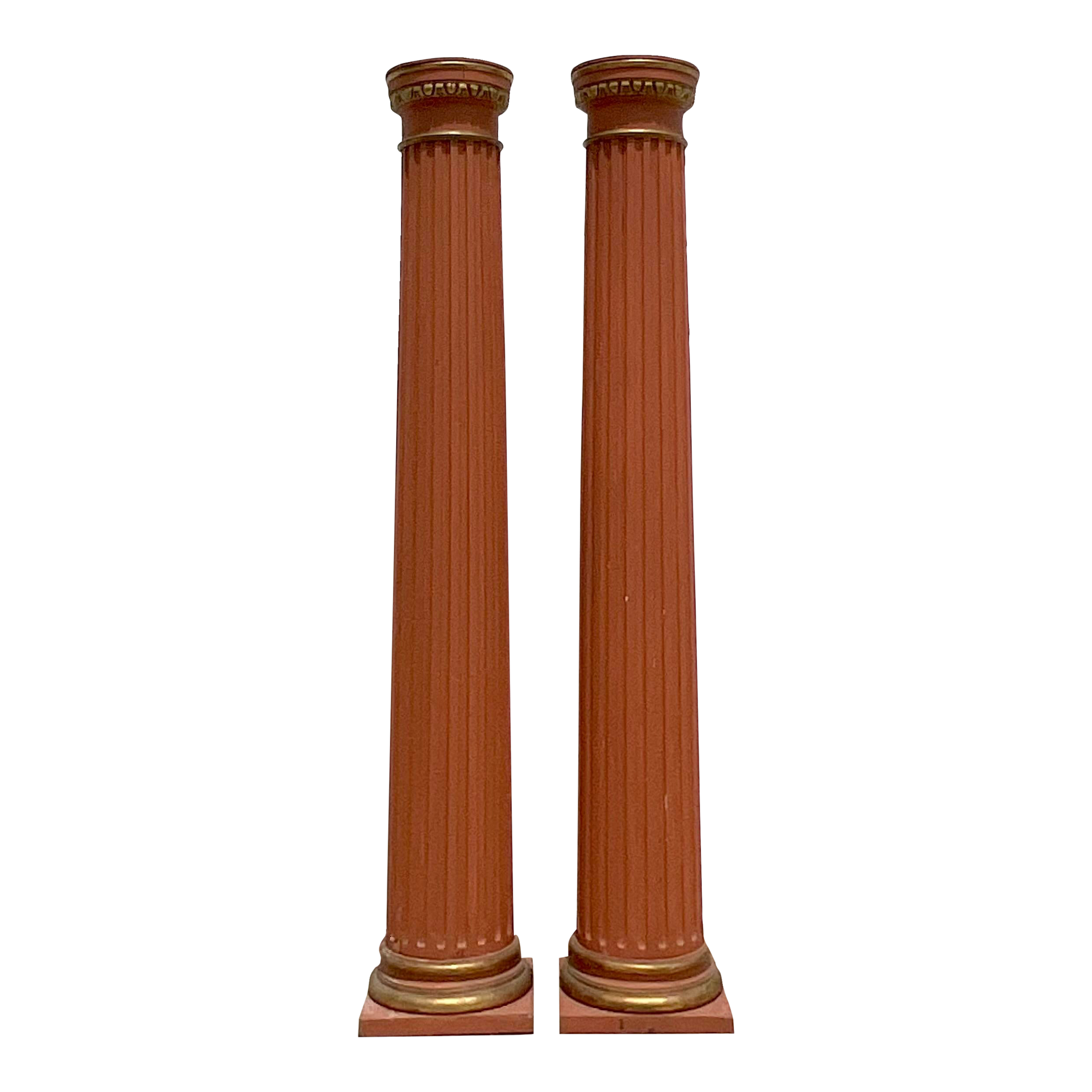 Vintage 18th Century Boho Italian Fluted Columns - a Pair